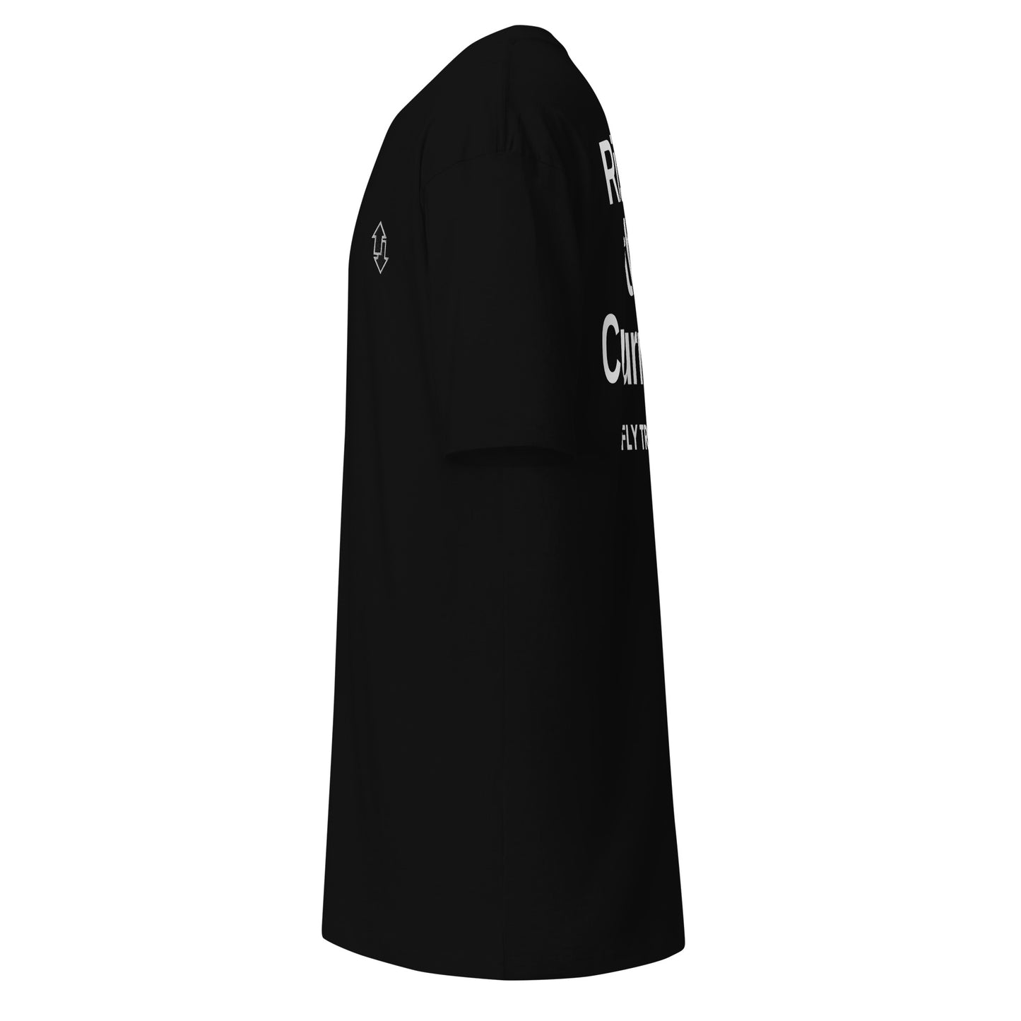 black t-shirt with 'Risk is the Currency' text for Day Traders